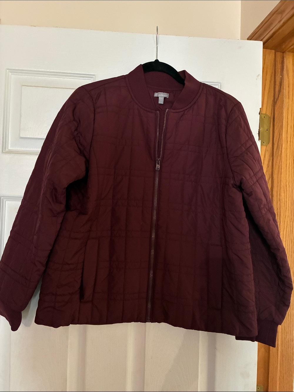 Quilted Bomber Jacket in Deep Burgundy